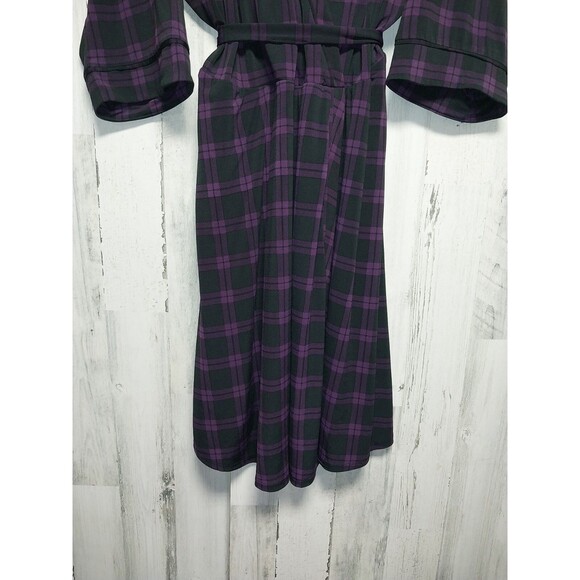Torrid Purple Plaid Studio Faux Wrap Dress Plus Size 5X Knit Stretch - Picture 4 of 11